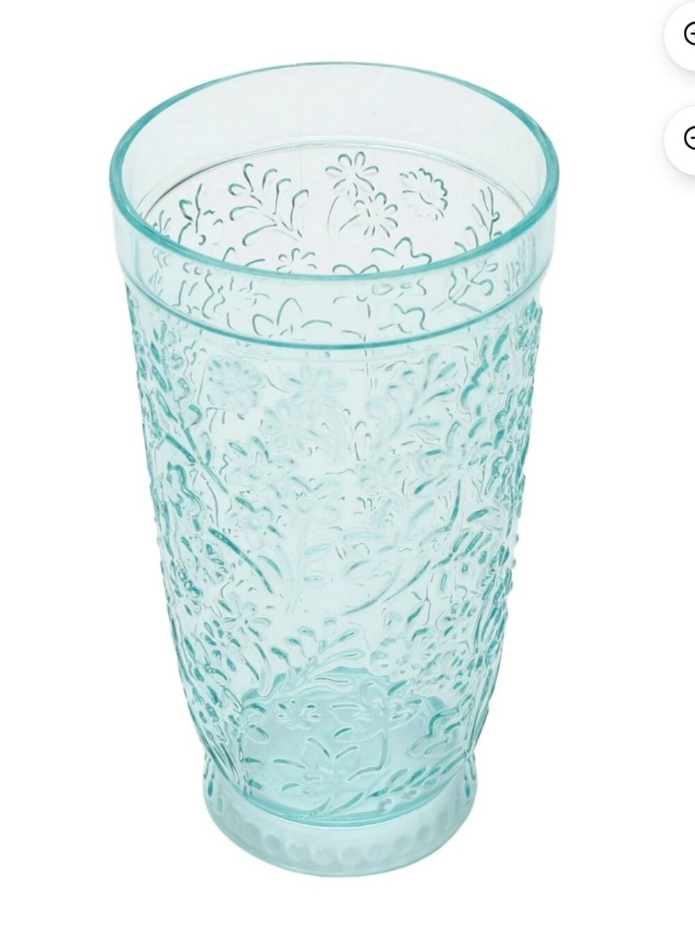 New 4pk The Pioneer Woman Teal Embossed Field Floral Glasses